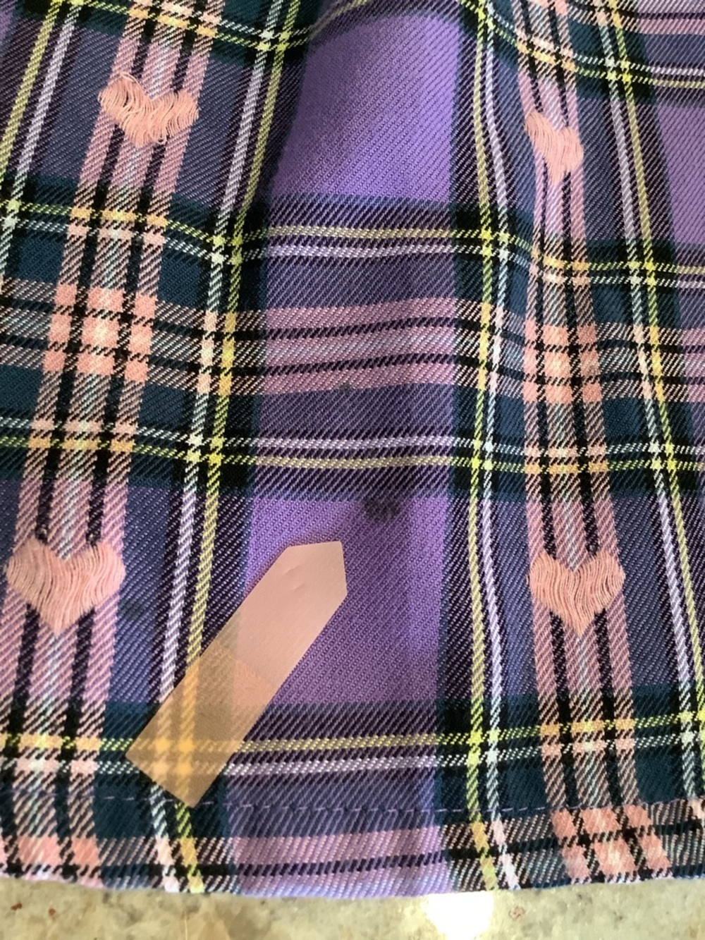 Hot Topic Purple Plaid & Pink Hearts Pleated Skirt Size XL - Picture 7 of 9